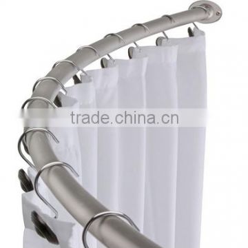 brushed nickel curved shower curtain rod