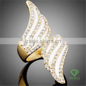 18k gold plating angel wings rings