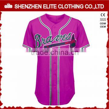 custom stripe hot pink baseball jersey women