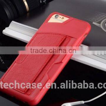 PU material leather case for iphone 6 with car holder