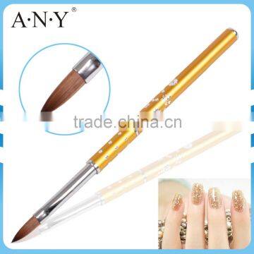 ANY Cystal Extension Acrylic Nails Building Metal Handle Pure Kolinsky Diamond Acrylic Brush