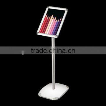 Aluminum display stand,black snap frame hotel poster menu stand