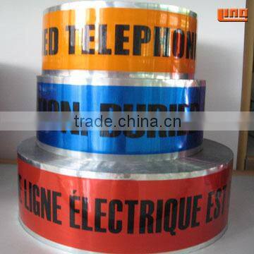 high qulity underground detectable aluminum foil warning tape