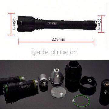 F2 IPX7 Waterproofing XM-L T6 LED 18650 Battery Aluminum Defend Hand Manual Rechargeable Torch photo-6