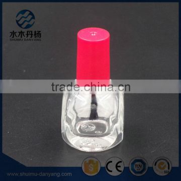 Small unique and fancy cap and brush sealing nail polish glass bottles