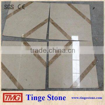 Beige marble floor tile square designs waterjet products