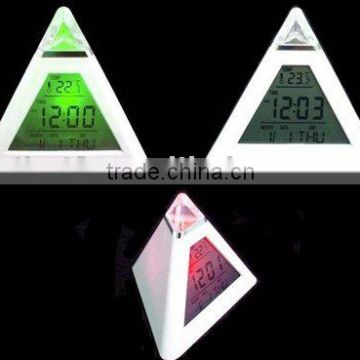 new design color change pyramid clock