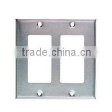2 GANG decorative switch and duplex receptacle wall plate stainless steel
