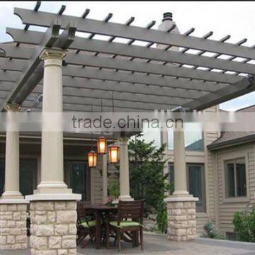 recycled backyard outside hollow composite wood decking wpc decking rattan pergola