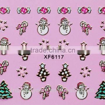 Christmas Nail Art Transfer Stickers 3D Style Manicure Tips Decal Decoration