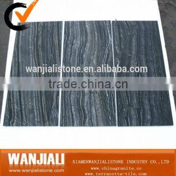 Chinese black wood look marble floor tiles