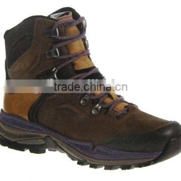 2016 high cut leather waterproof steel toe out door hiking shoe