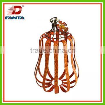 Autumn decoration metal pumpkin figurine with open lid