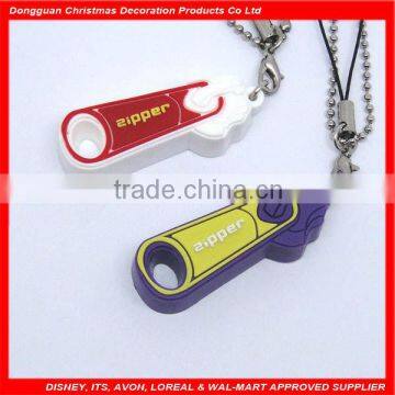 zipper shape soft PVC pen drive key chains