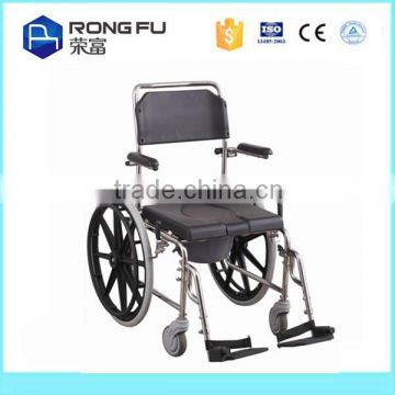 famous barnd OEM factory deluxe mobile rehab shower commode chair