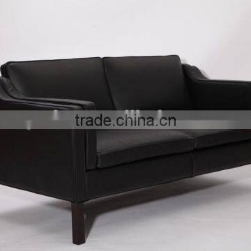 Designer furniture black 2 seater living room borge mogensen sofa leather