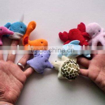 10 Stypes Sea Animals Kid Toys Custom Animal Felt Finger Puppets / Plush Sea Animal Finger Puppet