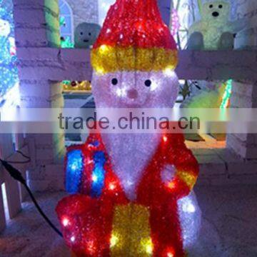 LED crystal sculpture santa claus