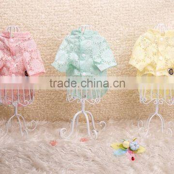 Sweet Candy Color Pink Yellow Blue Flower Printing Shirt Cat Dog Pet Wear Pet Apparel photo-2