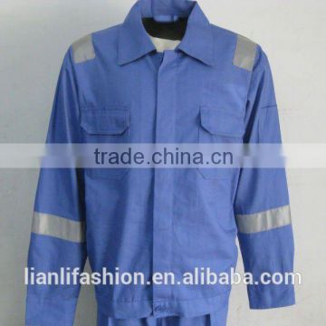 100%cotton high quality wholesale long sleeve with reflective tape workwear coverall