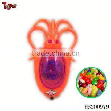 Pull line octopus can with candy tube flashing animal toy