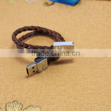 Leather wristband usb with high quality