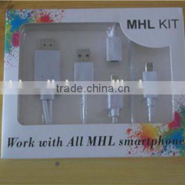 1.8m Micro USB 11pin and 5 Pin to HDMIMale Cable - Connect Your MHL Device up a photo-3