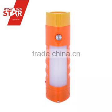 Solar Rechargeable 7+1SMD High Power LED Torch Light in Orange