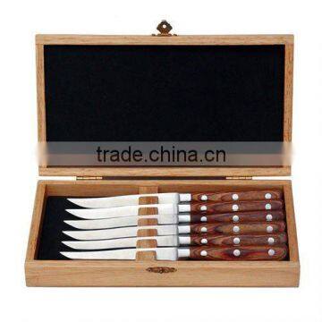 6Pcs Steak Knife Set With Wooden Gift Box japanese gift set box
