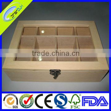 wooden compartment boxes with glass windows