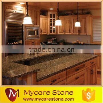 Crystal brown quartz countertop kitchen top cheap design