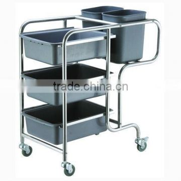 Stainless Steel Dish Collecting Cart(round tube)