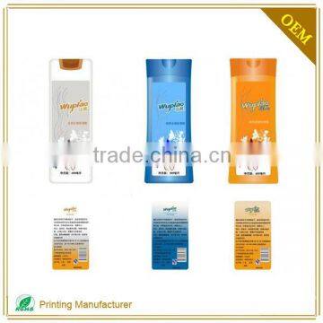 OEM Shampoo Bottle Embossed Label Design Washable Adhesive Labels