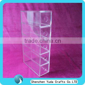 High Clear Acrylic Sunglass Display Organizer Storage Case Customize Display Case With 5 Drawer Box