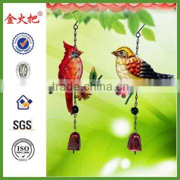 Fusing glass and metal hanging garden decor bird windbell