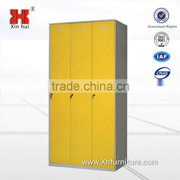 Chinese high quality 3 door steel wardrobe bedroom clothing cabinet