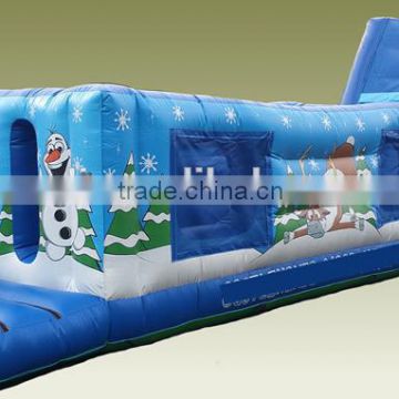 Frozen inflatable obstacle course, inflatable obstacle course with bouncy and slide,inflatable obstacle course