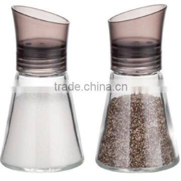 SINOGLASS 95ml bugle shape cap glass salt and pepper spice jar