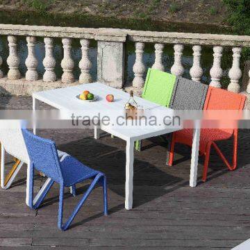 Hot selling colorful 5pcs dining sets outdoor furniture