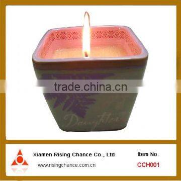 souvenir custom quadrate ceramic candle holder