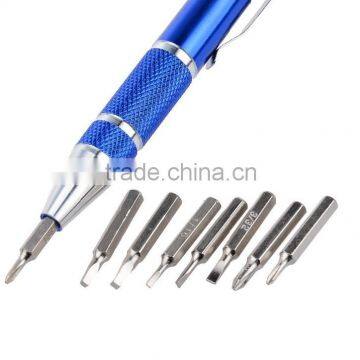 Household Hardware Tools Portable Computer Notebook Maintenance 8 pcs In Set Screwdriver Hand Tools Screwdrivers Pen Shape