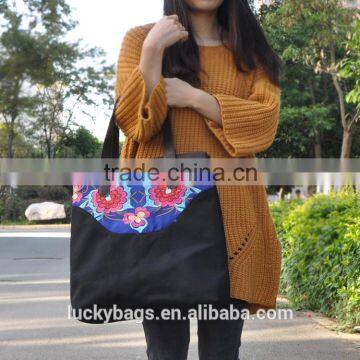 Luckybag Fancy Canvas Shopping hand bag wholesale women canvas handbags,coloful lady shoulder bags