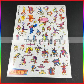 custom cartoon scratching temporary tattoo stickers for children