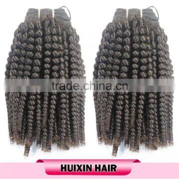 6A Grade Color 1B Best Brazilian Kinky Curly Remy Hair Weave