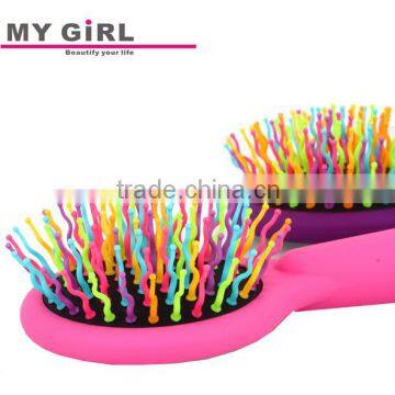 My Girl Portable Mirror Rainbow Hairbrush Top Sale Personalized Nylon Comb photo-2