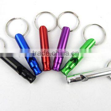 promotion creative mini Aluminum whistle key finder keychain