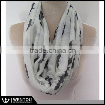 Wholesale Adorable Bat Printed Infinity Loop Scarf