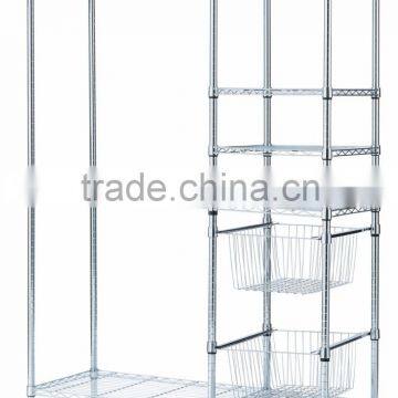 4 Tier Chrome Shelf Storage rolling Cart Metal Rack with wheels