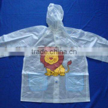 pvc children printed raincoat