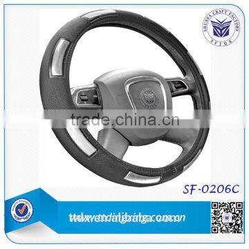 Black with white color PVC Steering Wheel Cover With Lights